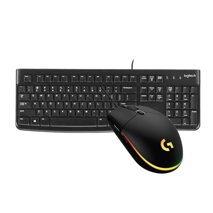 로지텍 K120 NEW 유선 키보드+로지텍 G102 블랙 (벌크) 게이밍 유선 마우스세트, 블랙