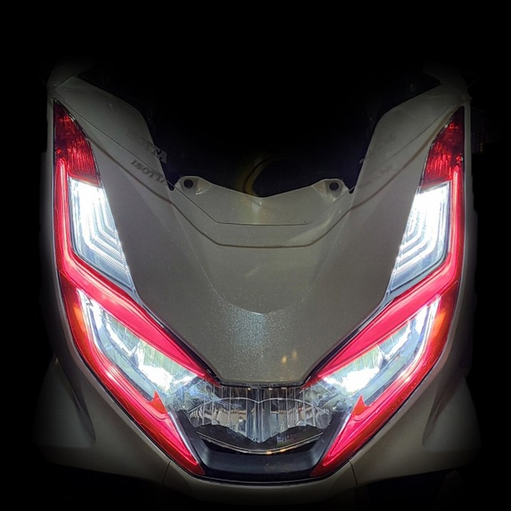 2021 혼다 PCX125 라이트필름 스티커 PCX 21년 튜닝용품 2022년, 레드(단색), 1개