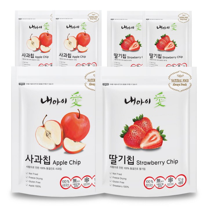 내아이애 동결건조 과일칩 딸기 12g x 3p  사과 12g x 3p