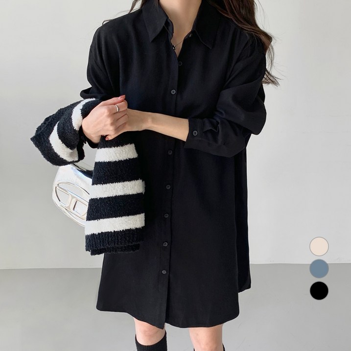 바블링브룩 여성용 피치 기모 셔츠 미니 원피스 바블링브룩 여성용 피치 기모 셔츠 미니 원피스