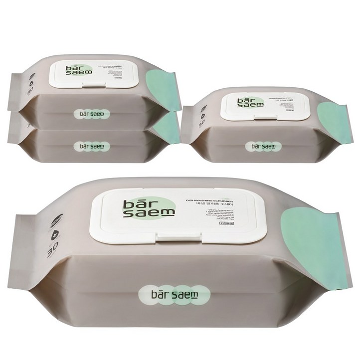 바샘 세제일체형 일회용 수세미 30p, 단일색상, 30매, 4팩