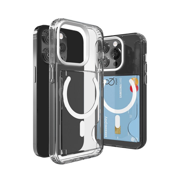 디자인플러스 맥세이프 투명 카드 휴대폰 케이스