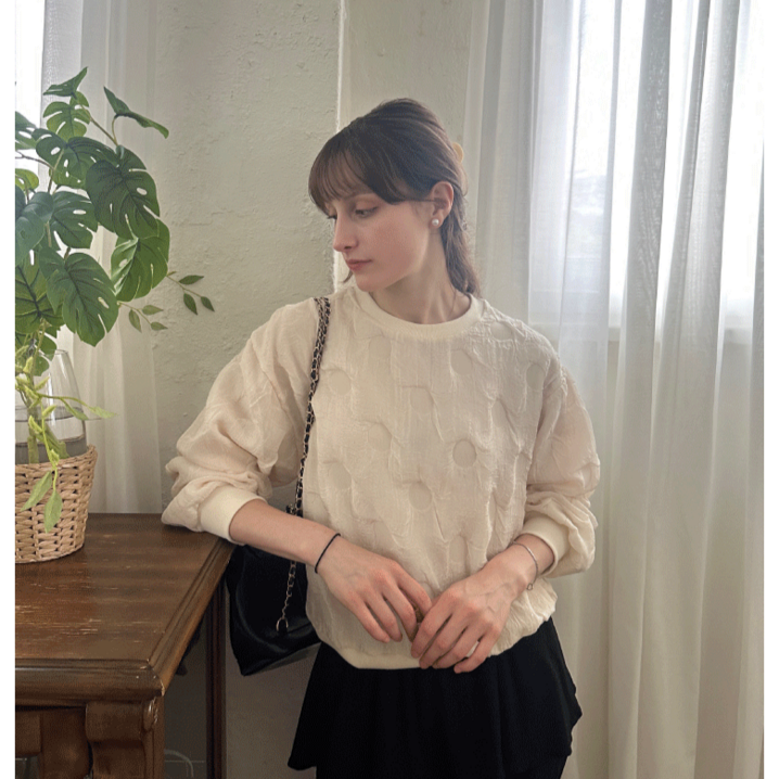 메리브MERYVE가을여성 루즈핏 맨투맨 러블리 로맨틱룩 고트레이스맨투맨