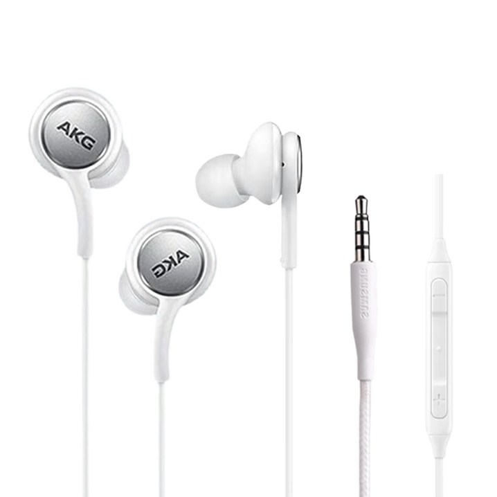 홈방구삼성전용 3.5 단자 유선이어폰 정품 AKG 스마트폰 갤럭시 노트북 인강 게이밍 S8 S9 S10 노트8 노트9, 화이트