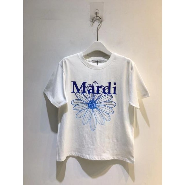 신상 편안한 마르디 마르디-클래식 플라워 프린팅 라운드 넥 반팔 티셔츠 여성용 캐주얼 2 가지 색상