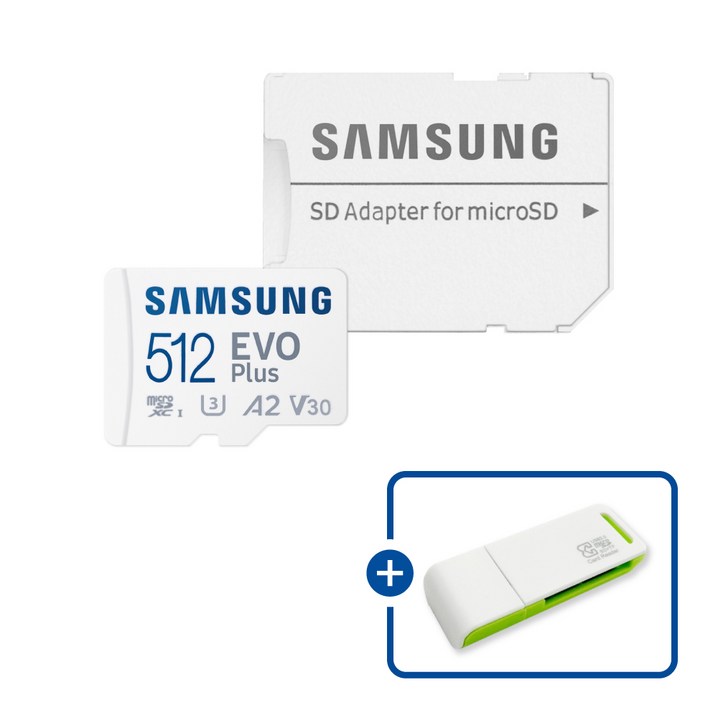 삼성전자 마이크로SD카드 EVO PLUS MBMC64SAKR 이엘 연두 카드 리더기 USB2.0 2in1, 1개