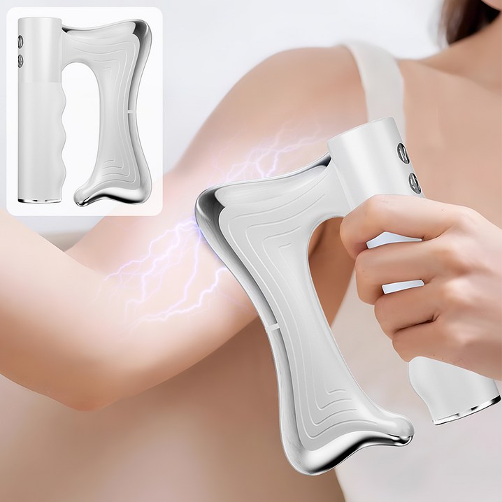 Gaayou 근막저주파기 근막 마사지 저주파 핸디형 괄사 마사지기 휴대용 근막이완 마사지 무선 미세전류 바디라인 관리기 어깨 승모근 종아리, 화이트 Gaayou 근막저주파기 근막 마사지 저주파 핸디형 괄사 마사지기 휴대용 근막이완 마사지 무선 미세전류 바디라인 관리기 어깨 승모근 종아리, 화이트