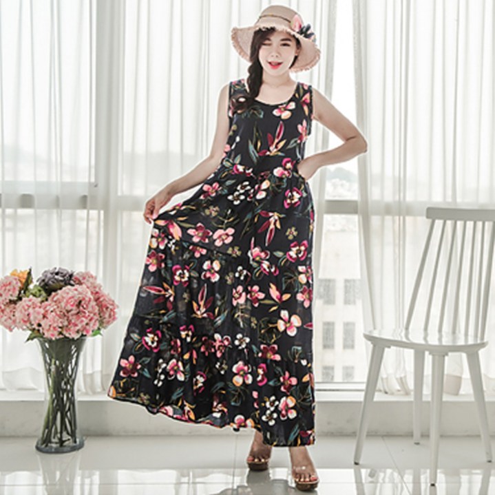 코코드림 8035 빅사이즈 헴프 나시 롱원피스