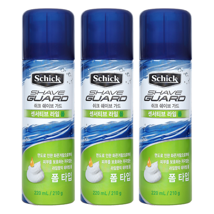 쉬크 쉐이브 가드 센서티브 라임 쉐이빙폼