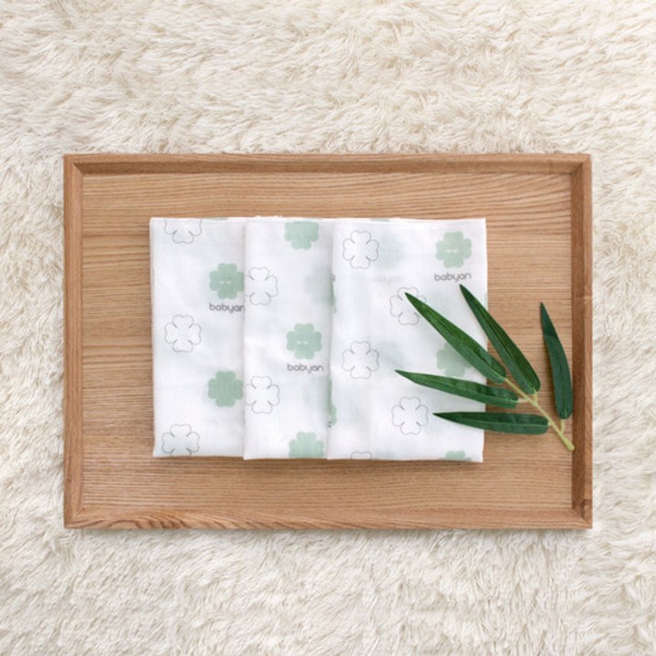 베이비앙 대나무 행복이 엠보 손수건 10p