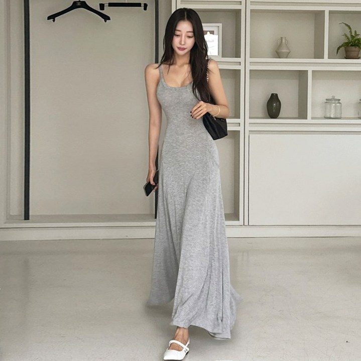 떳다그녀 에프린 찰랑 스판원피스 포켓원피스 플레어원피스 휴양지 여름원피스 슬림 나시원피스 맥시드레스 롱원피스