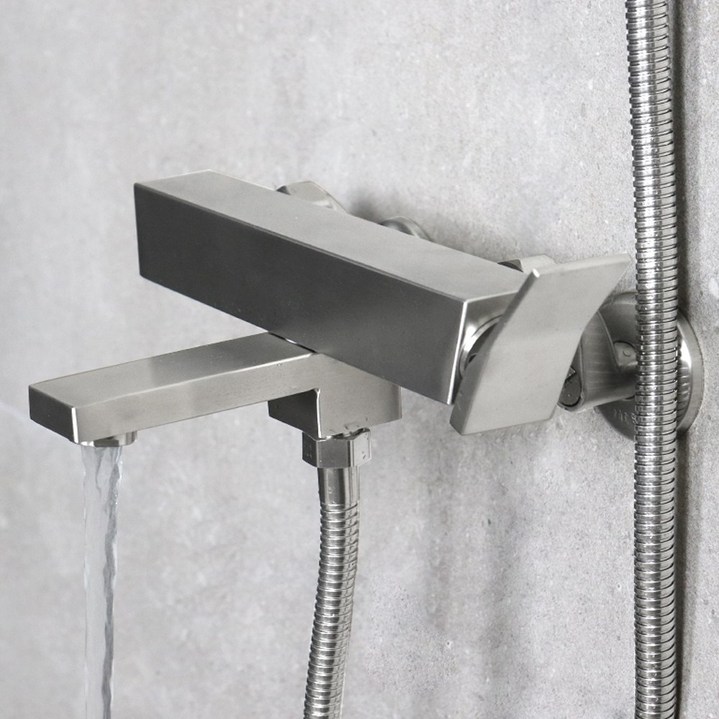 로딘 사각 무광 스텐 고급 샤워기수전 욕실 샤워수전 욕조 샤워기 수도꼭지 IN-134, 1개