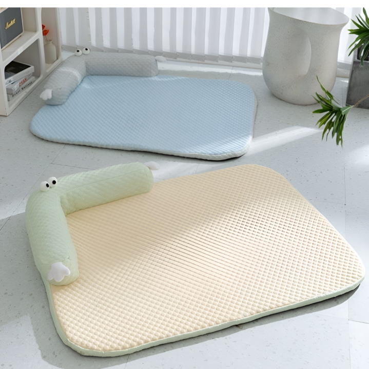 포미온 강아지 고양이 사계절 미끄럼방지 펫 쿨 매트 방석, 1개, 민트오렌지