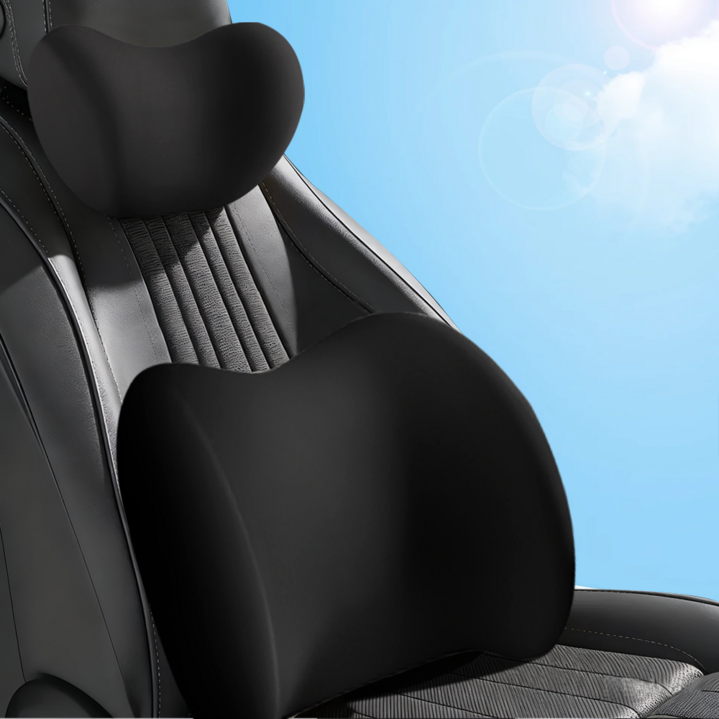 ZOZI 1+1 차량용 메모리폼 목쿠션 + 등받이 쿠션 세트