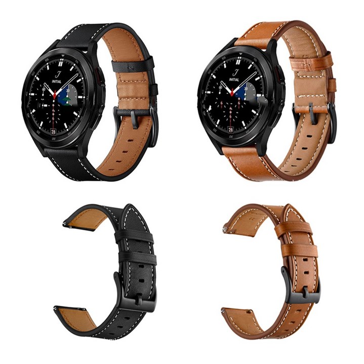 갤럭시 워치4 40 44mm 클래식 42 46mm 호환 고급 가죽 스트랩 밴드 시계줄 SM-R860/R870/R880/R890N