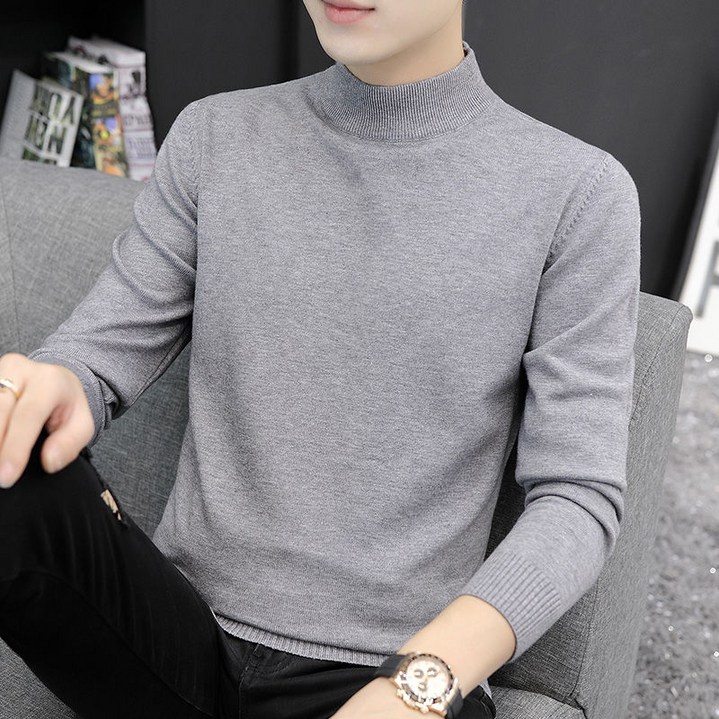 휠렉스 남성 캐주얼 터틀넥 스웨터 긴팔 반목폴라 니트  W51
