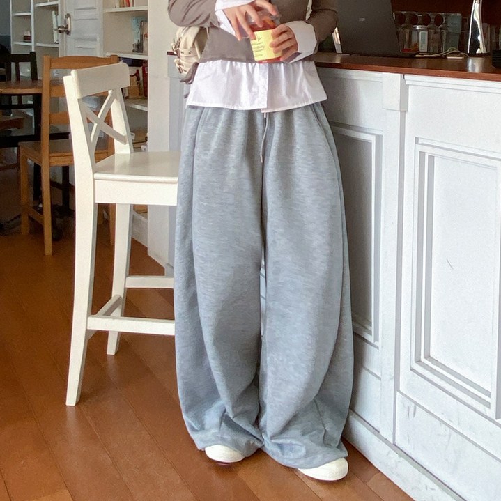 잇진 여성  빅사이즈 투웨이 절개 벌룬 와이드 트레이닝 팬츠 (기본/숏 2단기장)