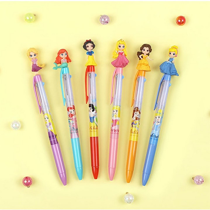 디즈니 프린세스 3색 마스코트 볼펜 6 option