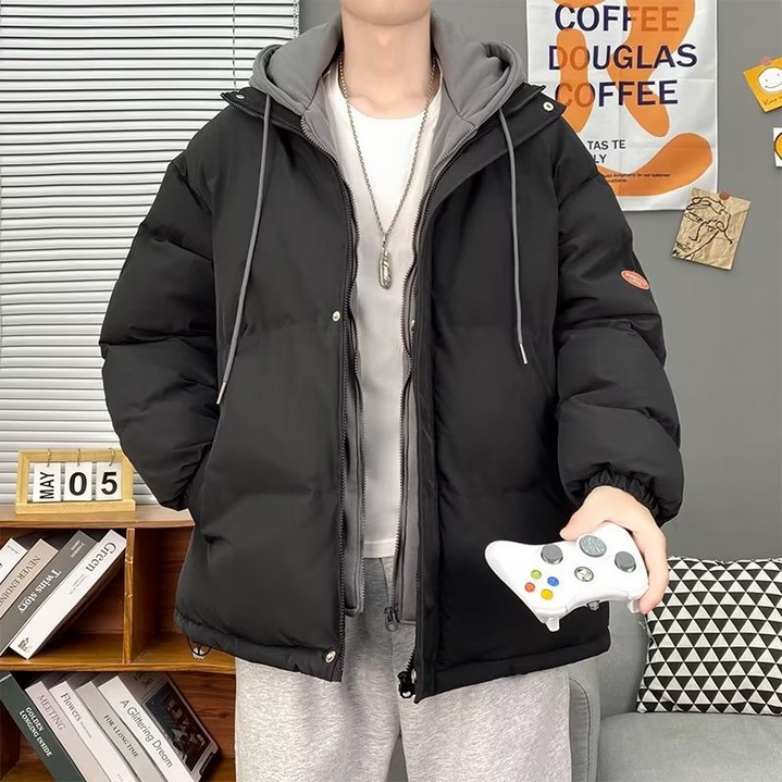 패딩남 루즈핏후드양면커플코트두툼한방풍패딩남