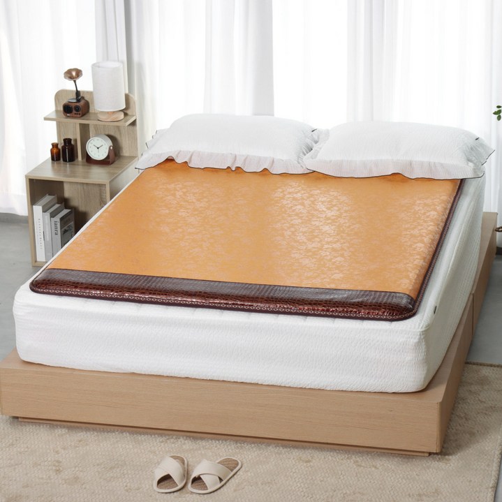 [무전자 26년형] 한일의료기 국산 EMF 전자파 없는 탄소매트 두꺼운 카본 전기매트 싱글 더블 퀸 분리난방, 탄소악어매화, 싱글(100x200)