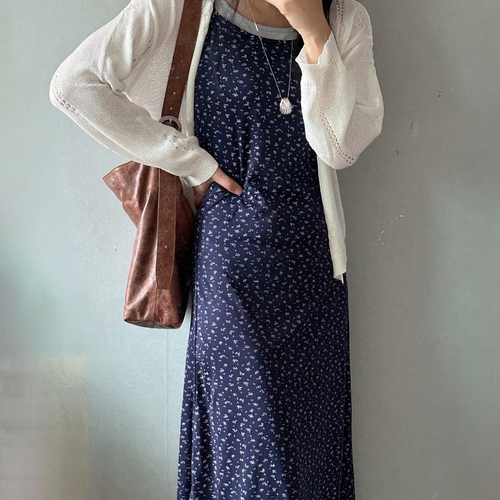 위아썸머꽃무늬 레이어드 롱원피스