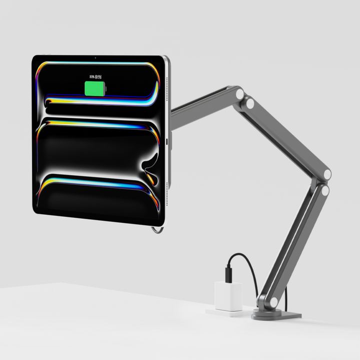 니케 맥스냅앵커프로 아이패드 마그네틱 무선 충전 암 거치대, 프로7세대M4, 스페이스그레이, 1개