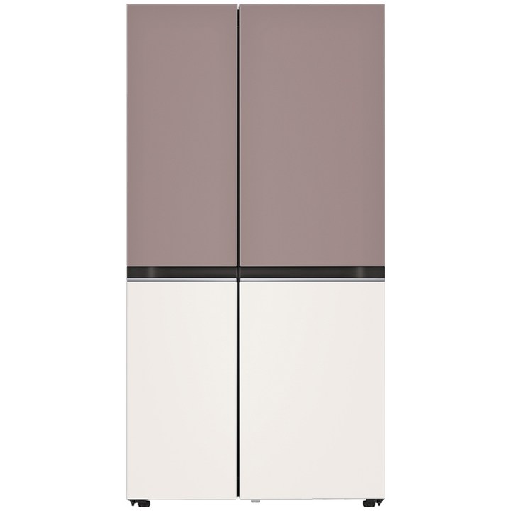 lg디오스 [색상선택형] LG전자 디오스 오브제컬렉션 양문형 냉장고 메탈 832L 방문설치, 클레이 핑크(상단) + 베이지(하단), S834MKE10