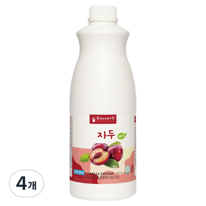 엔칸토 자두 음료베이스, 1.8kg, 4개