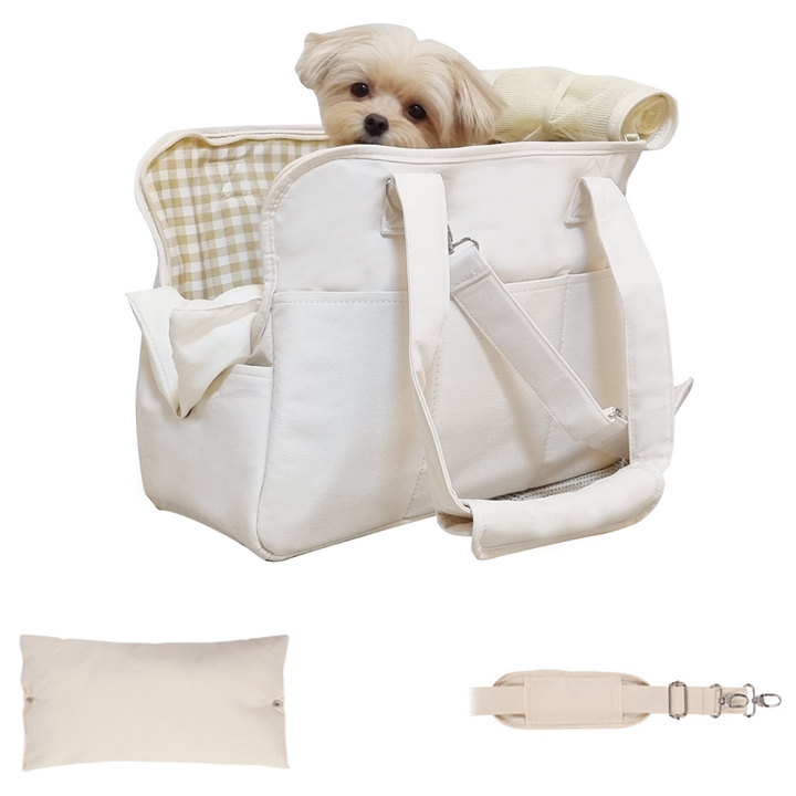 펫가방 난펫 강아지 기내용 슬링백 산책 이동 가방 + 쿠션 + 크로스끈 세트
