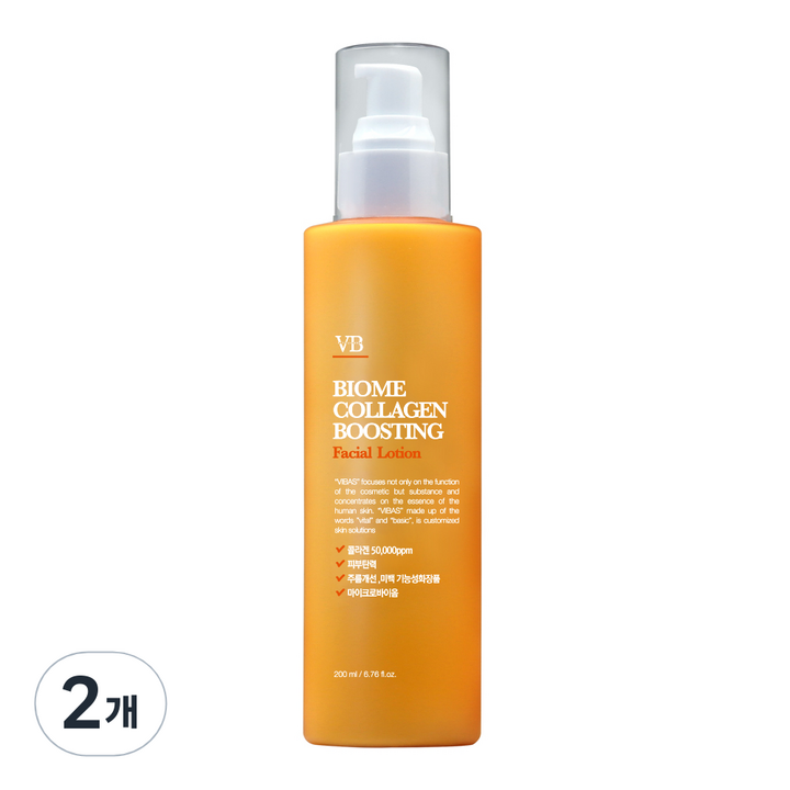 비바스 바이옴 콜라겐부스팅 페이셜 탄력로션, 200ml, 2개 비바스 바이옴 콜라겐부스팅 페이셜 탄력로션, 200ml, 2개