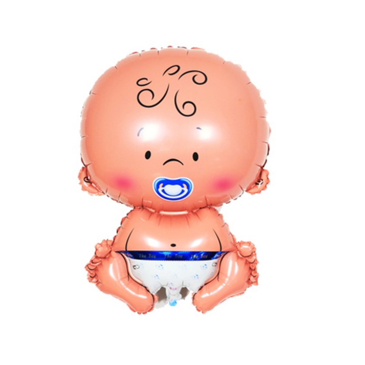 아기풍선 베이비샤워 남자아기 캐릭터 은박 풍선, 혼합색상, 1개