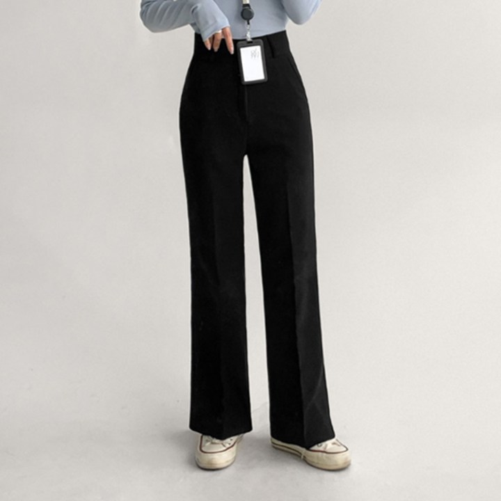 키작녀밴딩슬랙스 에이와비 여성용 키별로 기장 선택 아이 더블 하이 부츠컷 슬랙스 VER 150cm