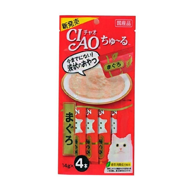 쮸루쮸루 이나바 챠오츄루 참치 14g 4p SC-71 고양이간식 고양이 간식 파우치 캣간식 애완용품