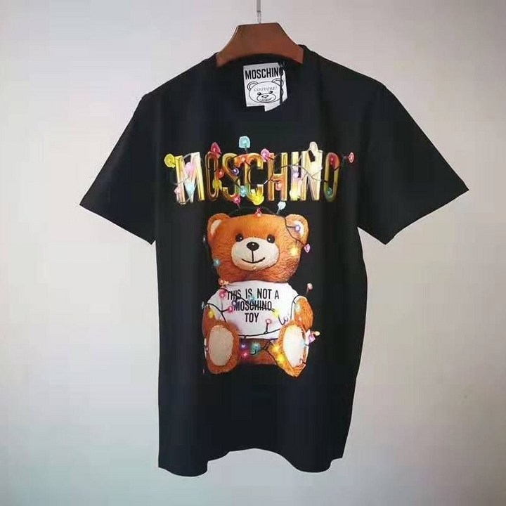 모스키노티셔츠 여름반팔티 모스키노 MOSCHIN 컬러 전구 곰 남성 t셔츠 순면 코튼 와이드 루즈핏 4781200027