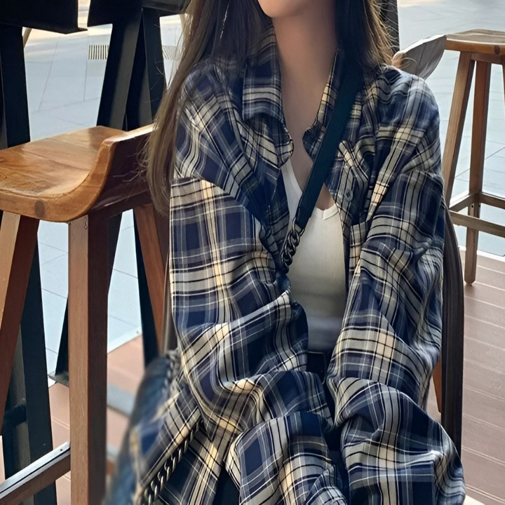 제이지나 여성 체크 남방 셔츠 제이지나 여성 체크 남방 셔츠