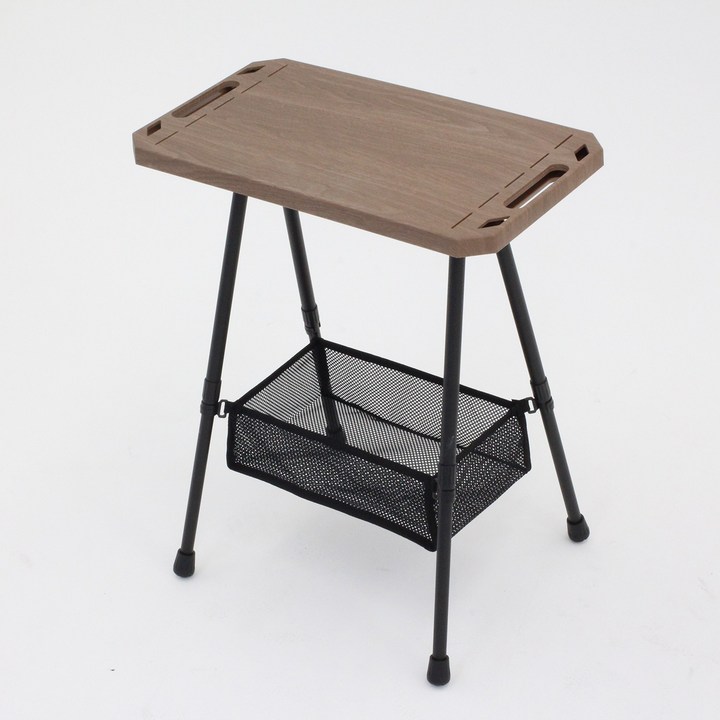 아웃도어 바매니저 캠핑 사이드 테이블 네트망 포함 접이식 피크닉 폴딩 높이조절 보조테이블