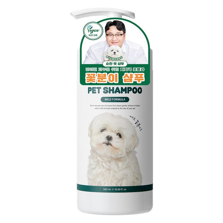 닥터방기원 꽃분이 강아지 반려견 저자극 올인원 피부 보습 목욕 샴푸, 1개, 500ml