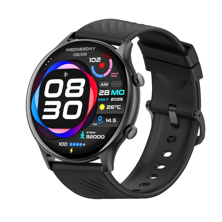 PEJE 운동 건강 24시간 모니터링 블루투스 통화 스마트워치 ZW04 ZL73J, GPS + 블루투스, 4.9cm, 검정색