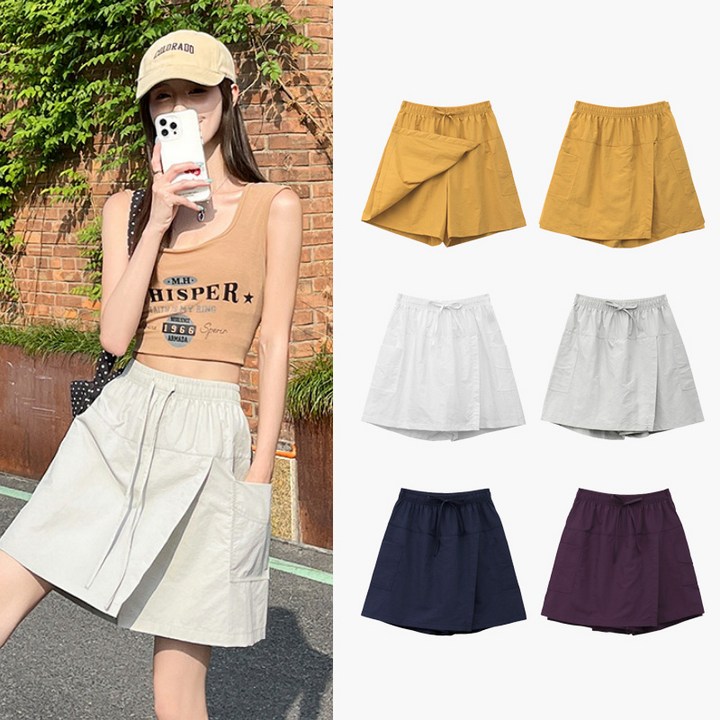 스토리원 WMSSSK030 여성 A라인 랩스커트 치마 바지