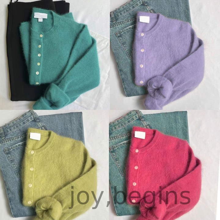 joy, begins  젬마 라운드 단추 앙고라 가디건 4 color
