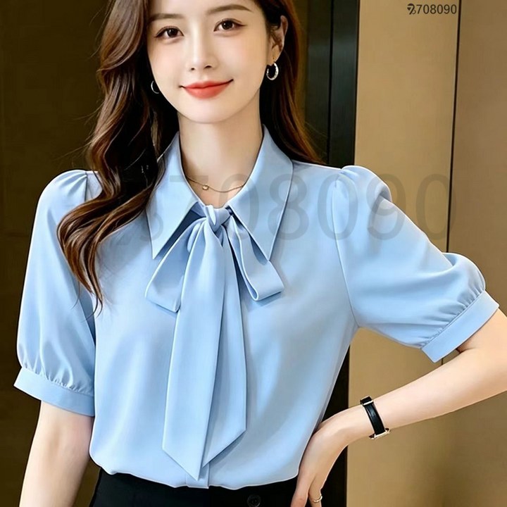 708090 여름 면접복장 블라우스 구김없는 데일리 반팔 셔츠 여성용