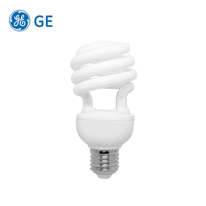 GE 삼파장 스파이럴 토네이도 EL 램프 20W 백색 E26베이스, 단품