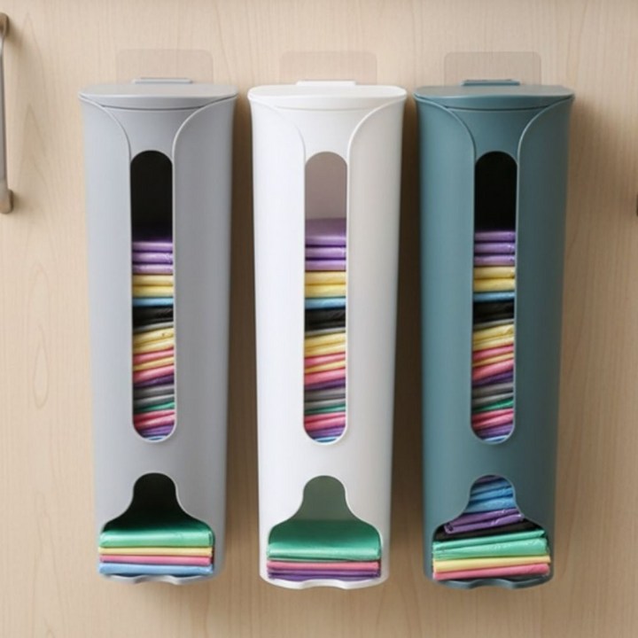 브라이프 쏙넣고 쓱 뽑아쓰는 비닐봉투 정리함, 1세트, 화이트 1p그레이 1p블루1p