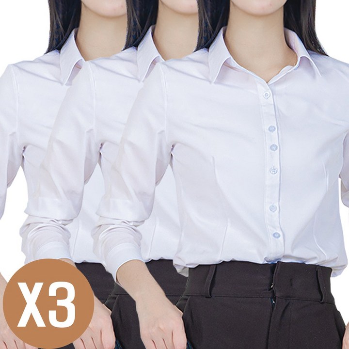 세련닷 여성 링클프리 주름방지 화이트 긴팔 셔츠 111