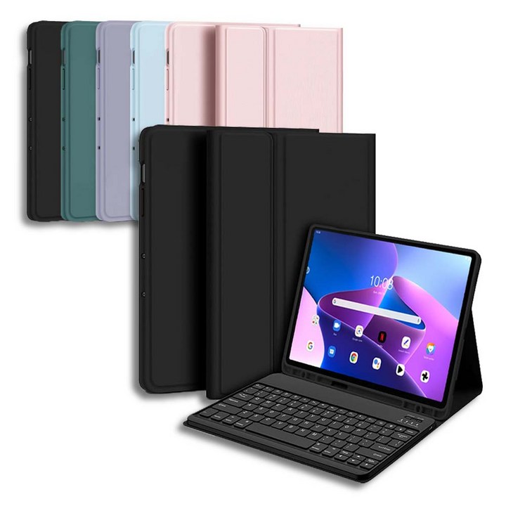 레노버 패드 K10 Pro  M10 Plus 3세대 10.6인치  P12 10.6인치 호환 블루투스 키보드 케이스 북커버