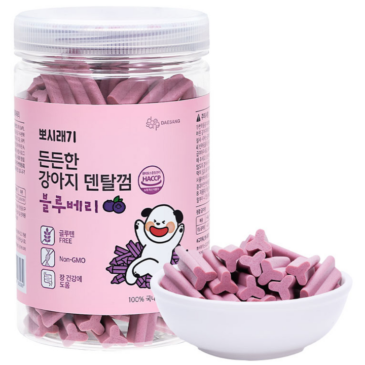 뽀시래기 든든한 강아지 덴탈껌, 블루베리, 300g, 8개