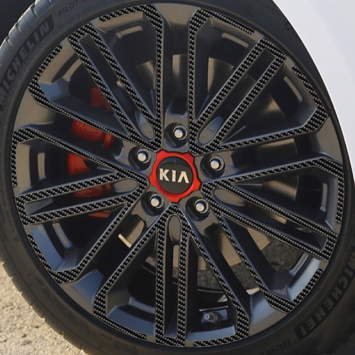 k3gt 기아 올 뉴 K3 GT 18인치 카본블랙 자동차 휠 스티커, 1세트