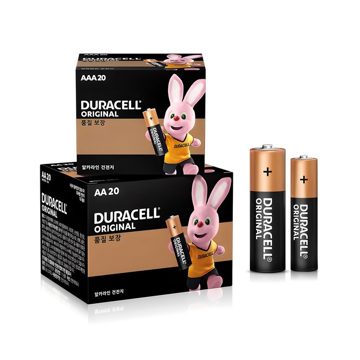 듀라셀 알카라인 건전지 AA 20p AAA 20p, 40개입, 1세트