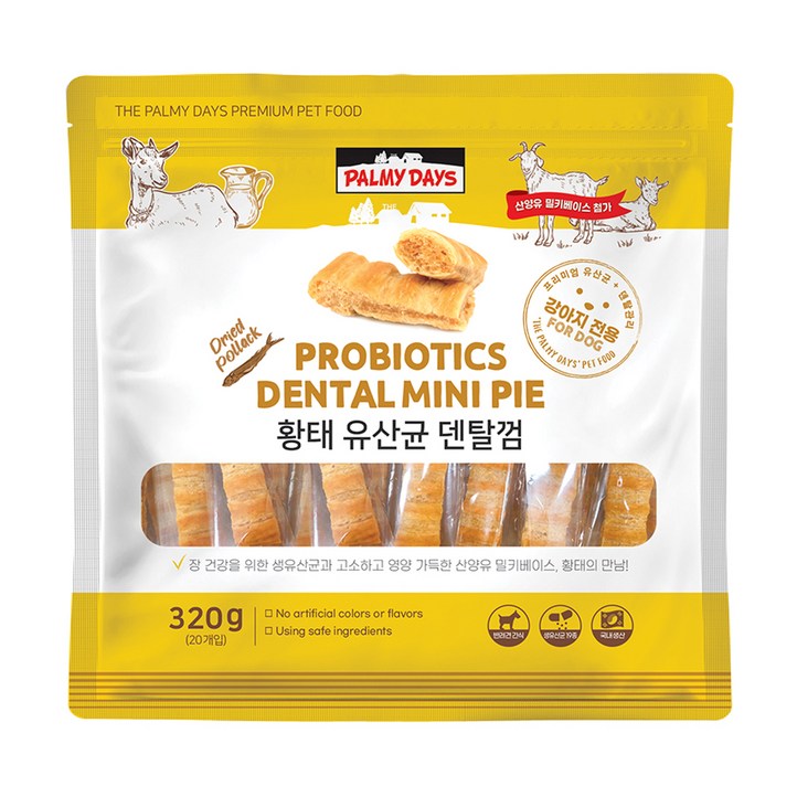 파미데이즈 강아지 밀키베이스 황태 유산균 덴탈껌, 황태맛, 320g, 1개