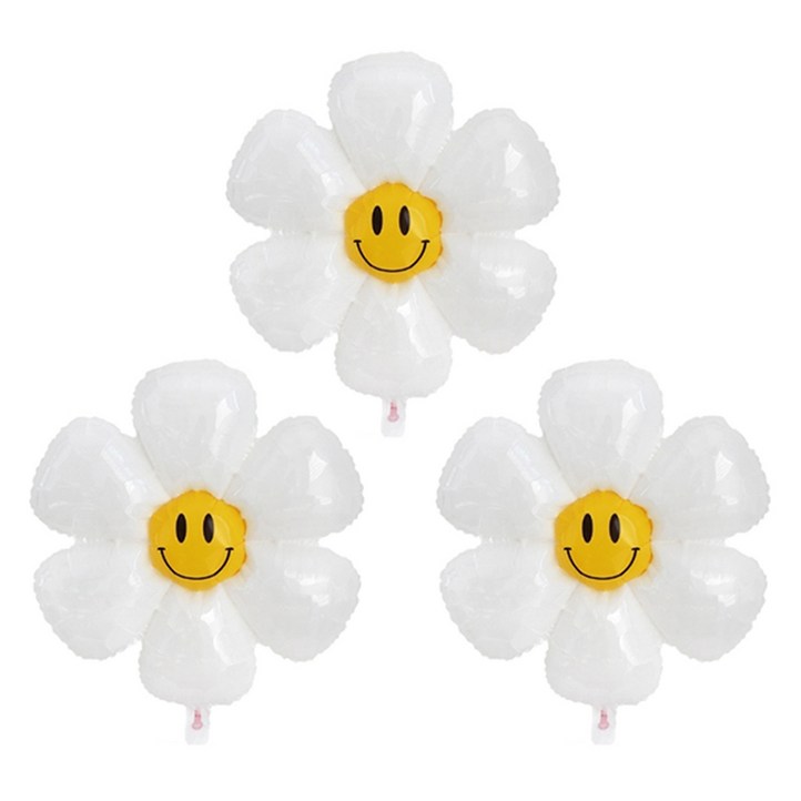 파티공구 스마일 데이지꽃 풍선 중형